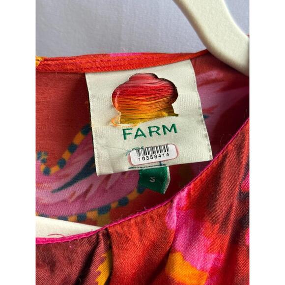 FARM Rio Vintage Wave Midi Dress Size S Pink With Fabric pull - Picture 6 of 14